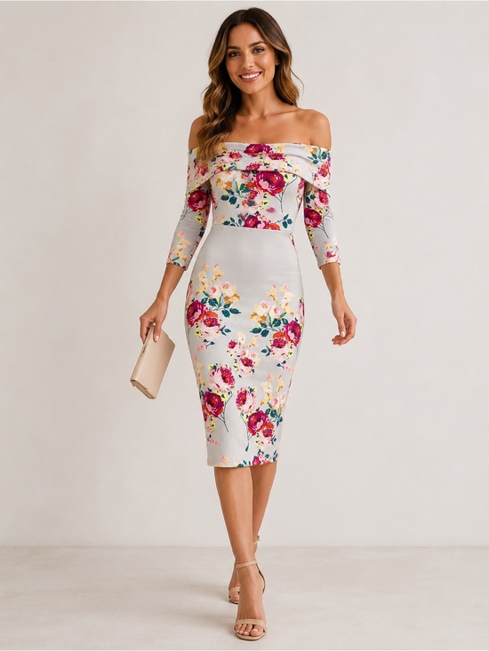 ASOS Dresses & Skirts - Asos Off-Shoulder midi  Floral  Dress